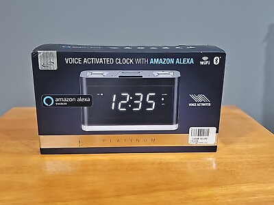 #ad iLIVE Voice Activated Amazon Alexa Clock Platinum $40.00