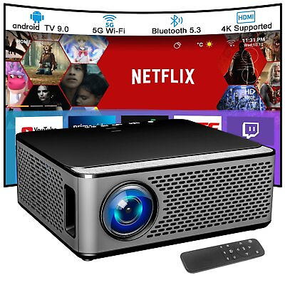 #ad 【Netflix support】Smart TV Projector for bedroom with WiFi and BluetoothMini ... $141.03