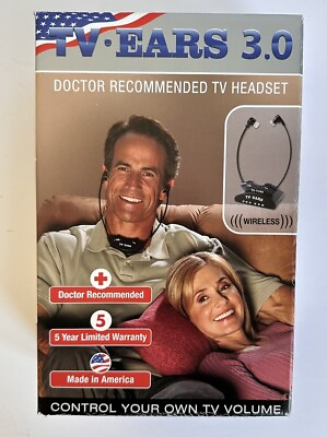 #ad TV Ears 3.0 System Headset Wireless New in Box $42.75