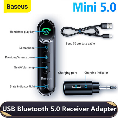 #ad Baseus Wireless Bluetooth Receiver 3.5mm AUX Audio Stereo Music Home Car Adapter $11.99
