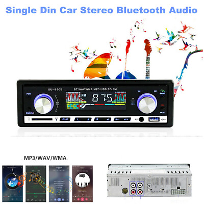 #ad Single DIN Bluetooth in Dash Car Stereo Receiver Radio USB amp; Auxiliary MP3 WMA $49.51