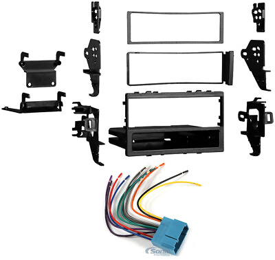 #ad DOUBLE 2 DIN CAR MP3 STEREO RADIO DASH INSTALLATION MOUNT KIT W WIRING HARNESS $24.99