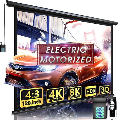 #ad 120quot;Motorized Projector Screen Indoor and Outdoor Movies 4:3 Projector Screen $244.99