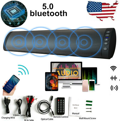 #ad Powerful TV Sound Bar Home Theater Subwoofer Soundbar Bluetooth 5.0 Wireless $35.99
