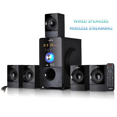 #ad beFree 5.1 Ch Surround Sound Speaker System BFS 440 w Remote Bluetooth USB SD FM $109.94