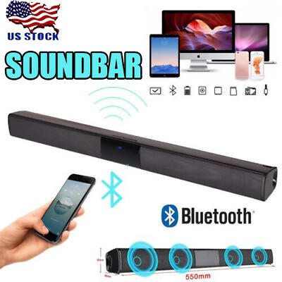 #ad Wireless Surround Sound Bar 4 Speaker System BT Subwoofer Home Theater w Remote $34.59