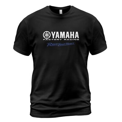 #ad Yamaha Racing Logo Men#x27;s Black T Shirt Size S 5XL $20.99