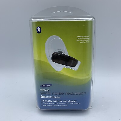#ad Samsung Bluetooth Headset Earhook Black New Open Box WEP490 $29.95