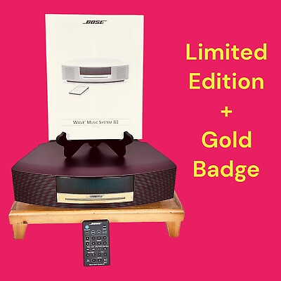 #ad ✅ MINT Bose Wave Music System III BURGUNDY amp; GOLD Limited Edition BLUETOOTH $499.95