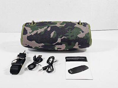 #ad Water resistant Portable Bluetooth Speaker W USB AUX and TF INPUT Camo $26.00