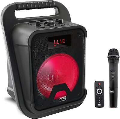 #ad Pyle 8quot; Portable PA Speaker System Bundle Kit w Built in LED Lights 360 Watts $98.99