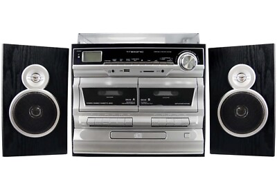 #ad Trexonic 3 Speed Vinyl Turntable Home Stereo System CD Cassette PlayerFM Radio $199.95