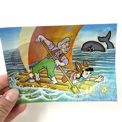 #ad #ad Toppan Top Stereo Disney Pinocchio amp; Monster Whale Lenticular Postcard $23.72