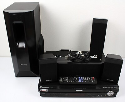 #ad Panasonic SA PT750 Home Theater 5 Disc DVD Player Changer 4 Speakers Subwoofer $79.99
