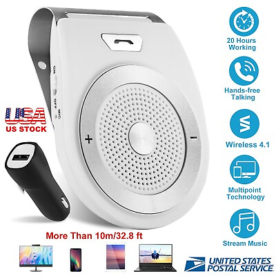 #ad Wireless Car Speakerphone Hands Free Speaker Phone Visor Clip Motion AUTO Kit US $15.18