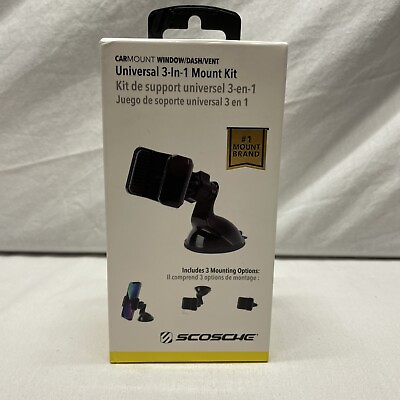 #ad #ad Scosche Universal 3 In 1 Phone Mount Kit NEW In Box Ships Free $15.00