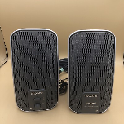 #ad Sony SRS A202 Computer Speakers Mega Bass Active Speaker System TESTED amp; WORKS $39.19