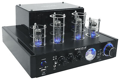 #ad Rockville BluTube LED 70w Bluetooth Tube Amplifier Home Stereo Receiver in Black $179.95