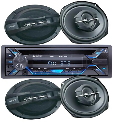 #ad 4x SONY 6quot;x9quot; Car Speakers 200w Car Audio CD Receiver w USB SD Bluetooth $174.99