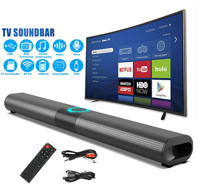 #ad Bluetooth 5.0 Home TV Sound Bar Speaker RGB Wireless Subwoofer 3D Surround ^ $32.99