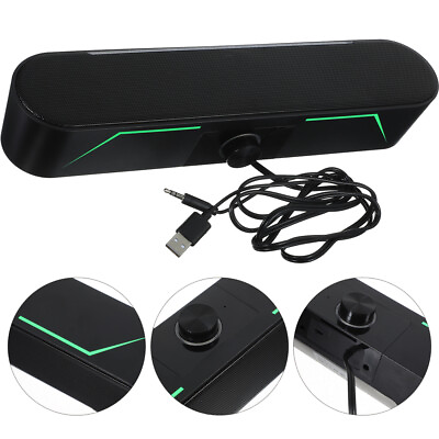 #ad Home Speaker System Speakers Wired Long Luminous Stereo Sound Bar $29.73
