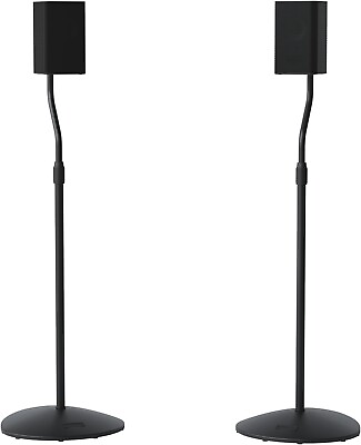 #ad Speaker Stands Stand Black 2 Pcs Universal Adjustable Surround Sound Speakers $45.74