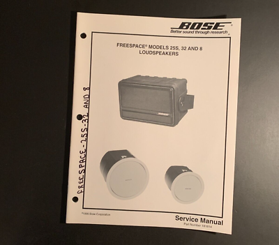 #ad BOSE Freespace Models 25S 32 and 8 Loudspeakers ORIGINAL Service Manual 1995 $9.99