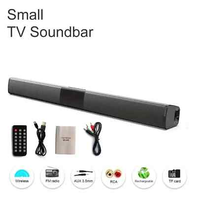 #ad Wireless Soundbar Stereo Speakers Home Theater PC TV Sound Bar System AUX TF FM $53.99
