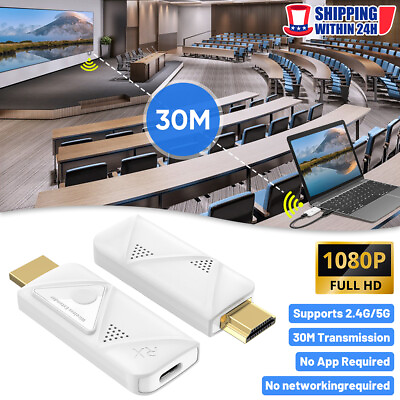 #ad 2.4 5GHz Wireless HDMI Extender HD 1080P @60Hz Audio Video Transmitter amp;Receiver $46.66