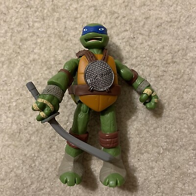 #ad TMNT Ninja Turtles Leonardo 6quot; Toy Action Figure Talking Sound Hand Fighter 2014 C $12.12