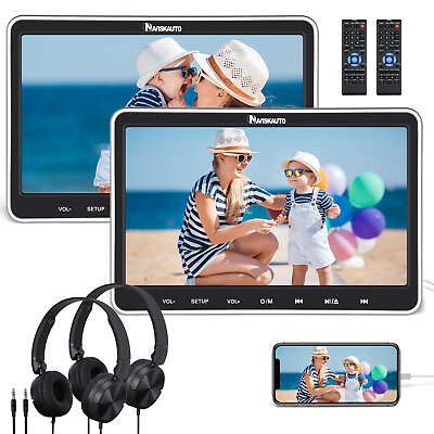 #ad 2 NAVISKAUTO 10.1quot; Car Headrest DVD Player Monitor TV for Kids HDMI USB Headset $188.28