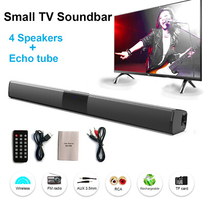 #ad Surround Sound Bar 4 Speaker System Wireless BT Subwoofer TV Home Theateramp;Remote $29.99