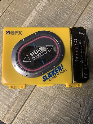 #ad Vintage GPX C3090 Slicker AM FM Cassette Radio Stereo Player Works $18.95