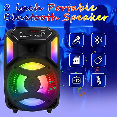 #ad Outdoor Portable Bluetooth Speaker System w 8” Subwoofer Heavy Bass Sound System $35.99