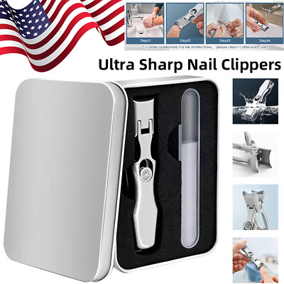 #ad #ad Ultra Sharp Nail Clippers Steel Wide Jaw Opening Anti Splash Portable US NEW $11.59