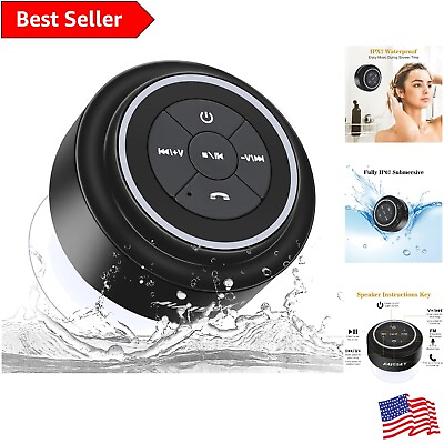#ad IP67 Waterproof Bluetooth Shower Speaker with Suction Cup Portable Soundbar $51.99