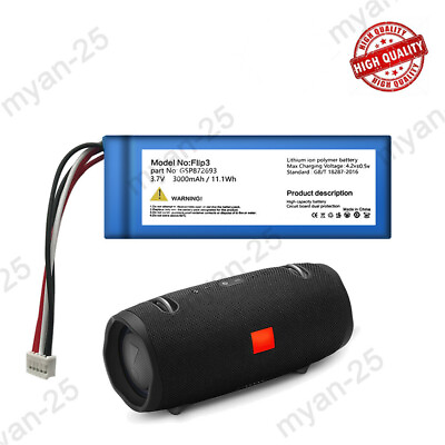 #ad JBL Flip 3 Portable Bluetooth Speaker JBLFLIP3BLUE GSP872693 P763098 03 Battery $13.99