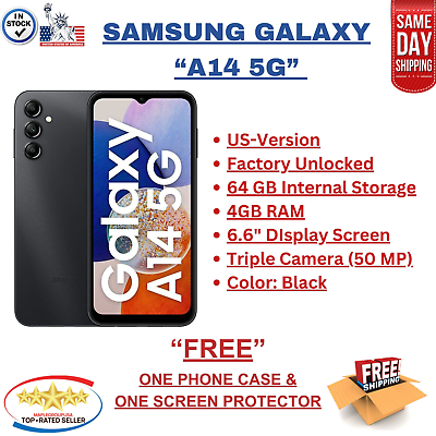 #ad Samsung Galaxy A14 5G 64GB GSM UNLOCKED 4GB RAM Single Sim 6.6quot;Disply US Version $132.99