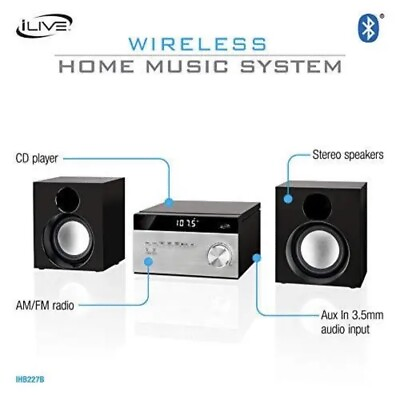 #ad iLive Wireless Home Stereo System with CD Player and AM FM Radio $49.99