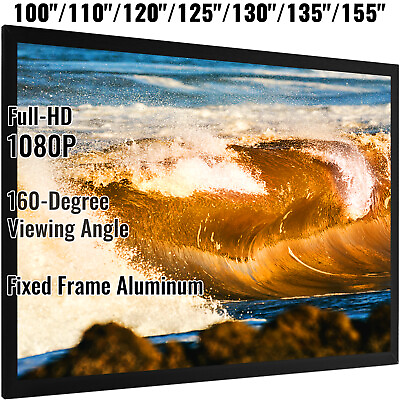 #ad VEVOR 100quot; 155quot; Projector Screen 16:9 HD 4K Home Theatre 3D Aluminum amp; PVC $148.99