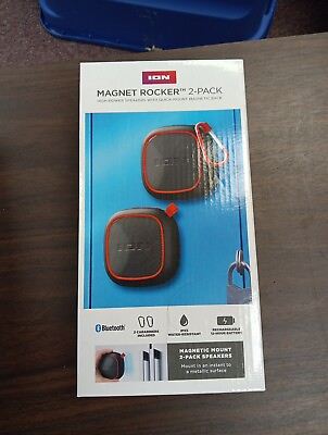 #ad ION Audio Magnet Rocker Portable Bluetooth Speaker 2 PackWater Resistant Black $29.99