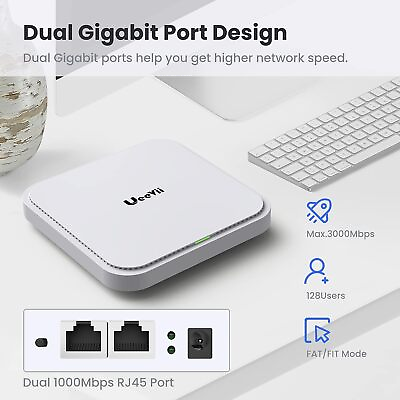 #ad Ueevii WiFi 6Access Point Wireless Ceiling AP 3000Mbps High Speed Gigabit Indoor $107.00
