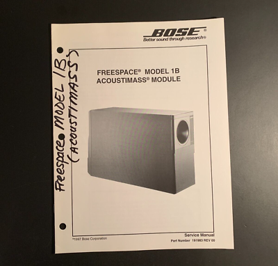 #ad BOSE Freespace Model 1B Acoustimass Module ORIGINAL Service Manual 1997 $9.99