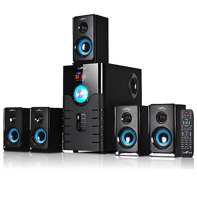 #ad beFree Sound 5.1 Channel Bluetooth Surround Sound Speaker System in Blue $156.84