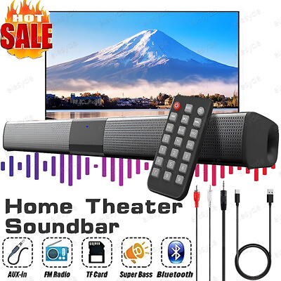 #ad Surround Sound 4 Speaker Bar Subwoofer Wireless Bluetooth System TV Home Theater $30.98