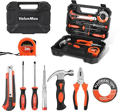 #ad VALUEMAX Tool Set Home Tool Kit with Plastic Storage Case 8 PCS Basic Tool Kit $19.99