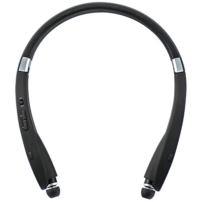 #ad MobileSpec MBS11182 Premium Stereo Bluetooth® Wireless Neck Headphones Black $37.08