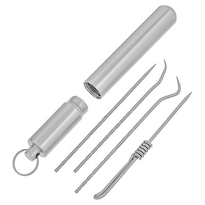 #ad 4pcs 1.5mm Titanium Multipurpose Pick EDC Pointed Tool Multifunction Needle AU $15.95