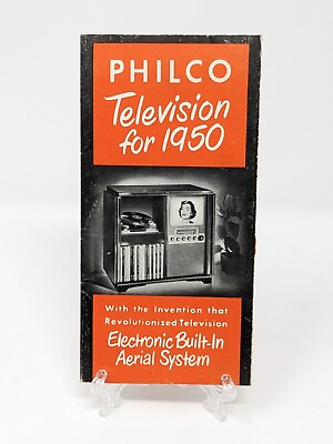 #ad Scarce Philco Television For 1950 Ad Brochure Electronic Built In Aerial System $35.00