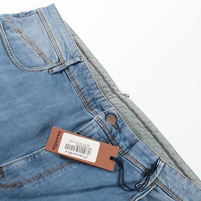 #ad Zanella NWT Jeans Size 42 Martin In Light Blue Cotton Blend Denim $149.99